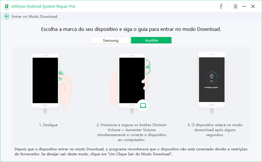 entrar no modo de download em huawei