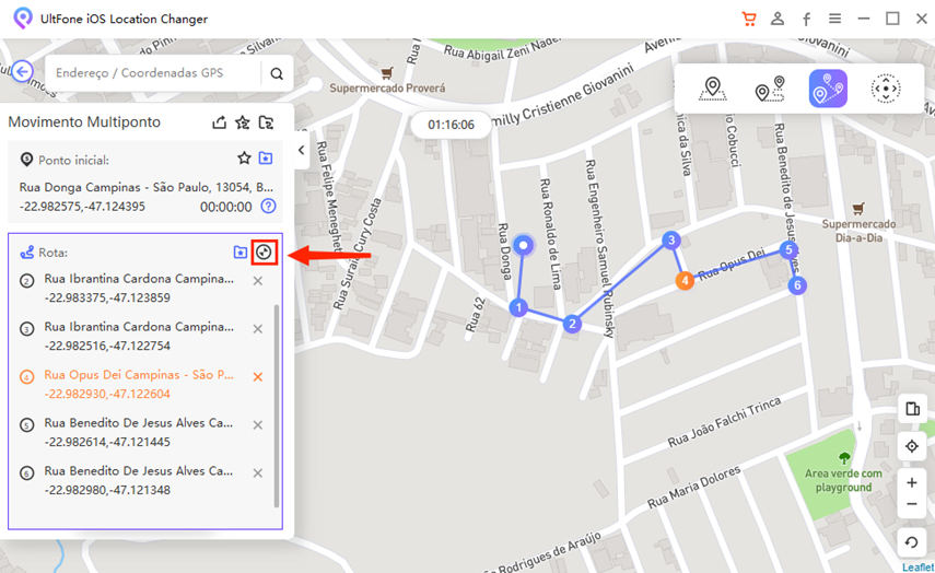 definir locais diferentes no mapa