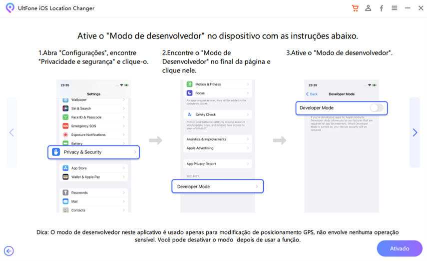 passos de ativar modo de desenvolvedor1-3