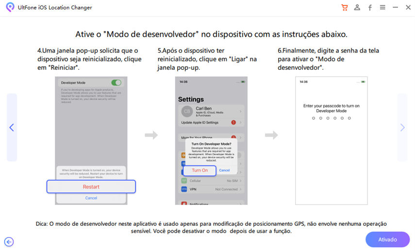 passos de ativar modo de desenvolvedor4-6