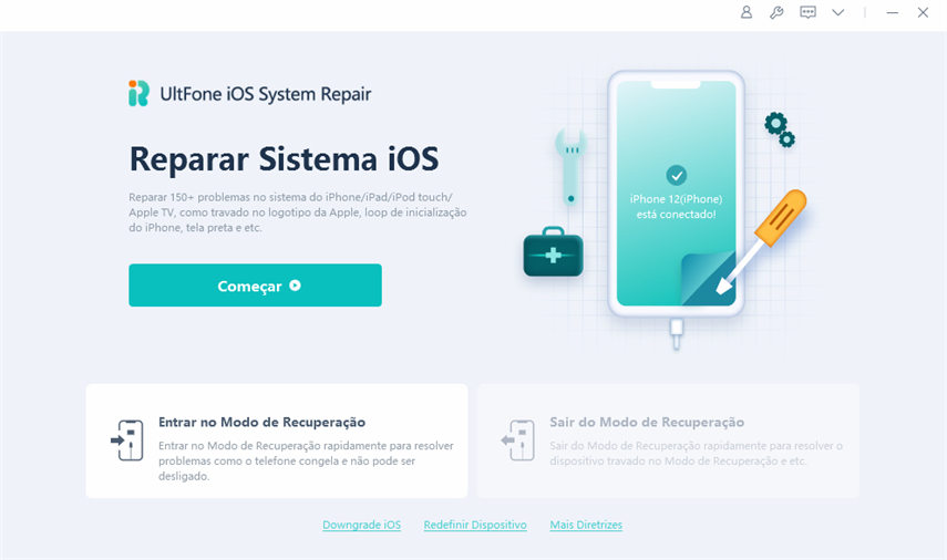 interface principal de reparo do sistema ios ultfone