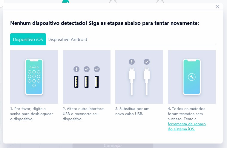 no device detected ios
