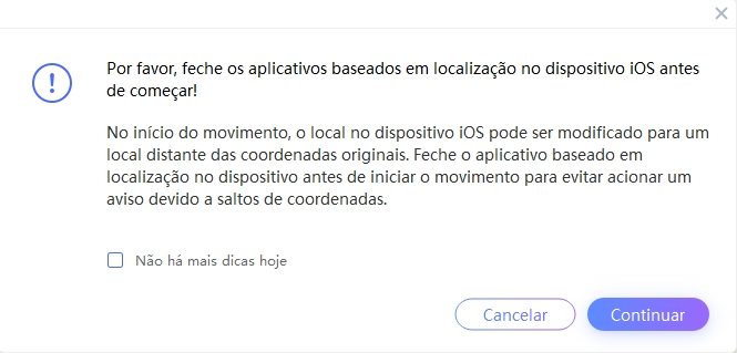 feche aplicativos baseados em geo antes de falsificar