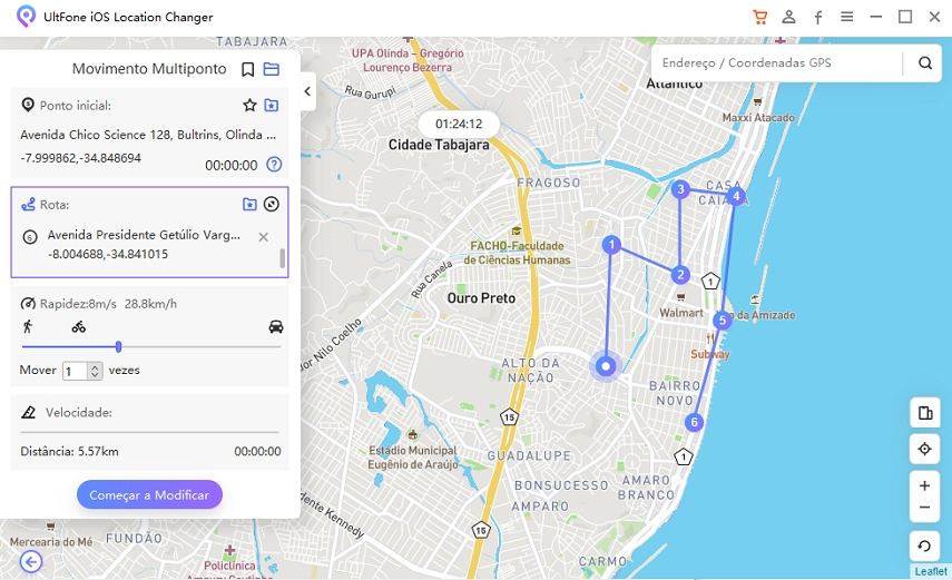 definir locais diferentes no mapa