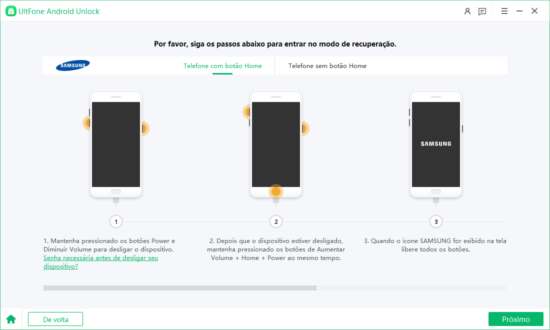 Entre no modo de recuperação e baixe o firmware