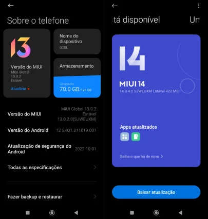 atualize o xiaomi