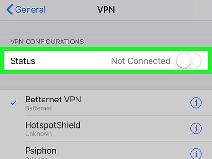 disable vpn to fix iphone connected to wifi but not working issue