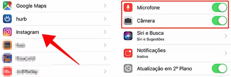 enable microphone and camera for instagram