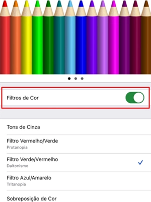como mudar a cor do ecrã iPhone