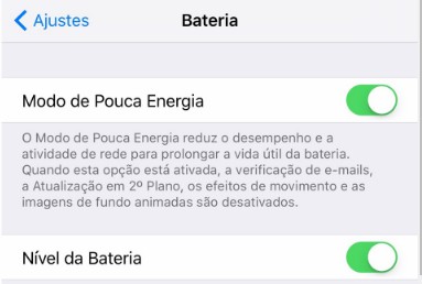 turn on low battary mode