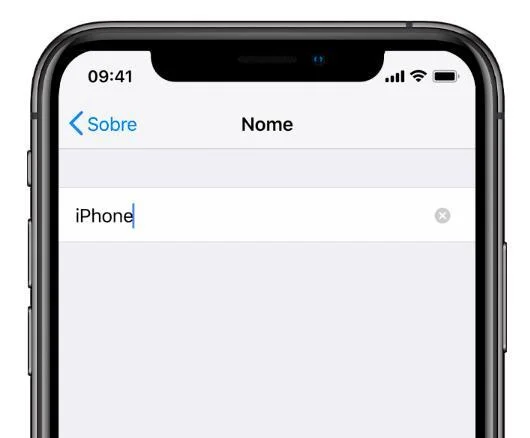 como mudar o nome do iphone