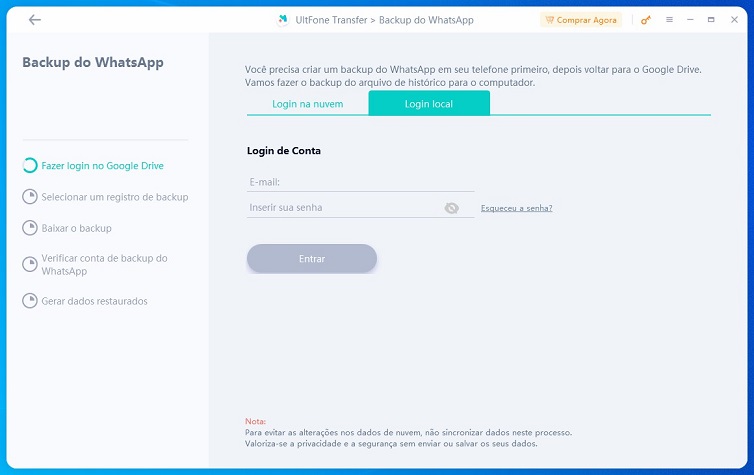 restaurar backup do whatsapp no google drive