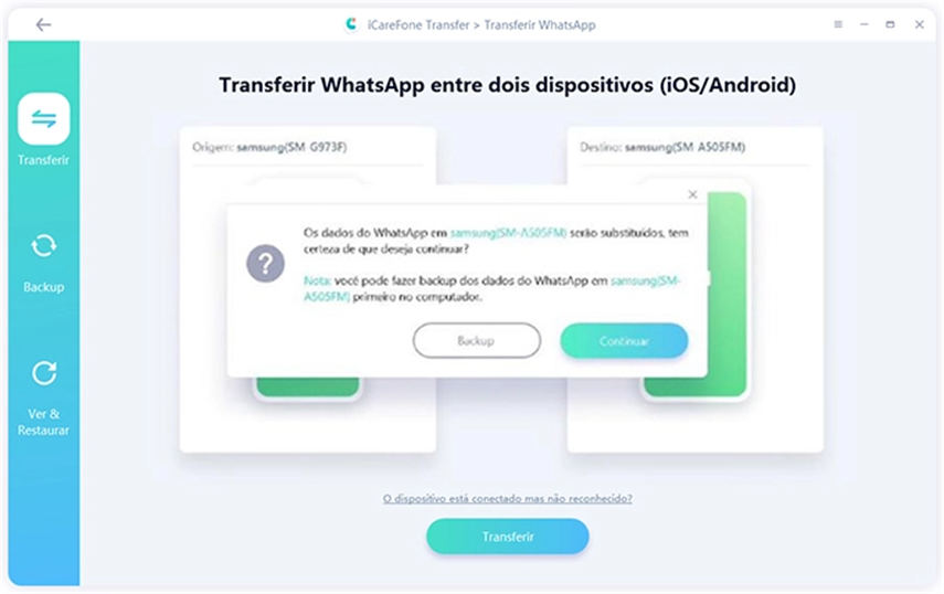 transferir whatsapp do Android para o Android