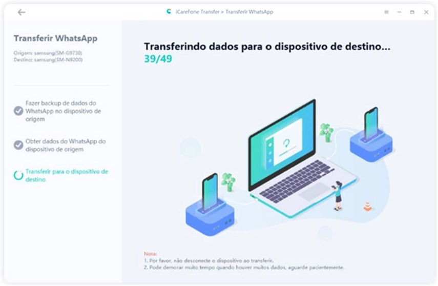 transferência de mensagens do whatsapp do android para o android