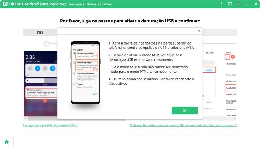 dispositivo android não detectado