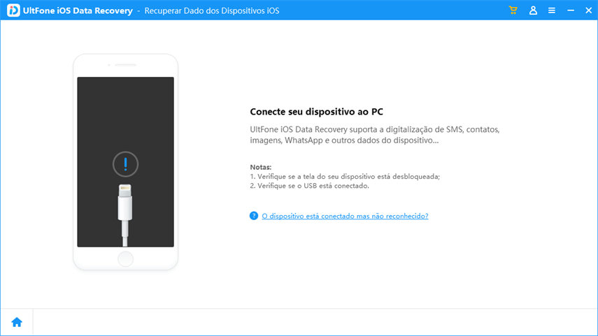conectar iphone com Recuperação de dados ios ultfone