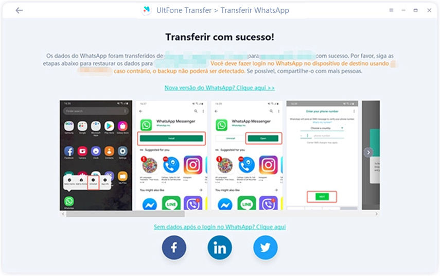 mensagens do whatsapp transferidas para iphone com sucesso