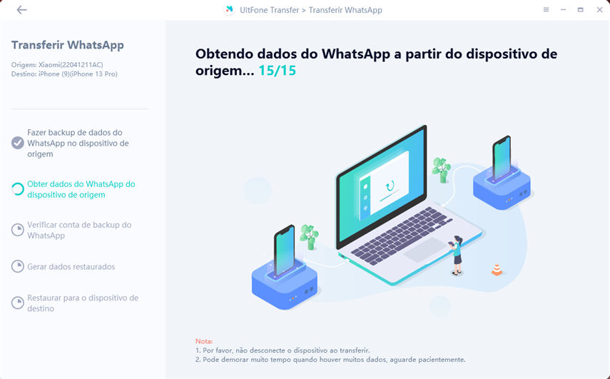 obter dados do whatsapp do dispositivo de origem