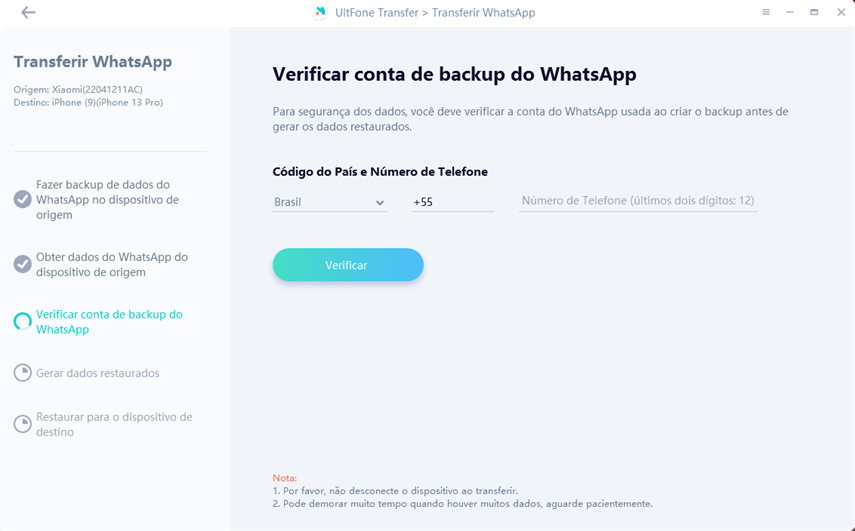 verificar conta whatsapp