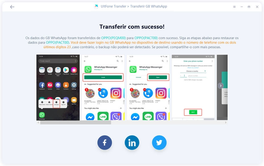 transferir dados whatsapp gb com sucesso